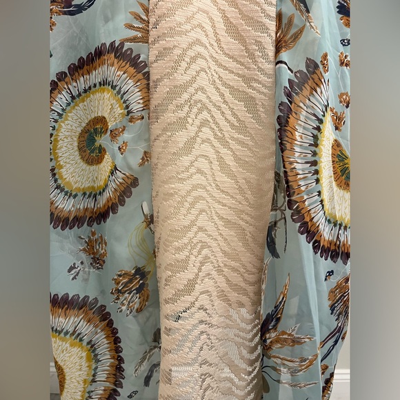 New Umgee Teal Tribal Feather Print Open Kimono Cover-Up S/M Chic & Breezy! NWT - Picture 9 of 16